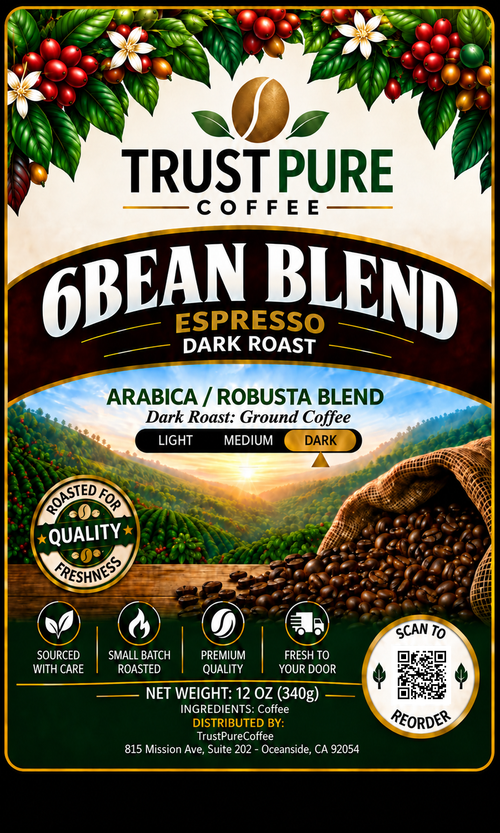 6-Bean Espresso Blend | Espresso Roast Coffee | TrustPureCoffee