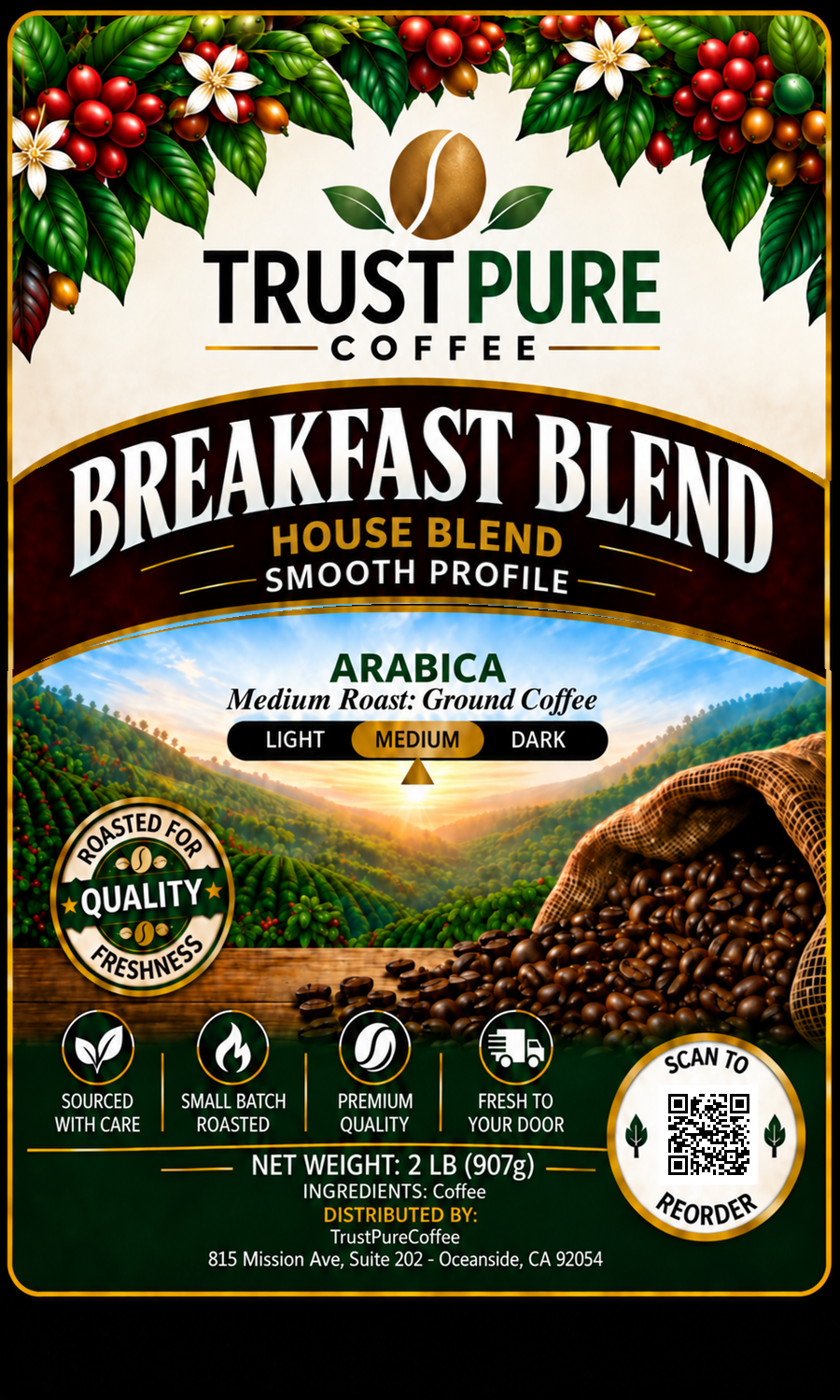 Breakfast Blend Coffee | Morning Coffee Blend | TrustPureCoffee