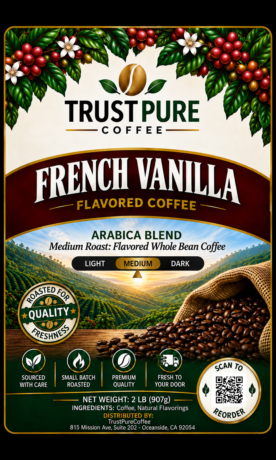 French Vanilla Flavored Coffee | Creamy Smooth Coffee | TrustPureCoffee