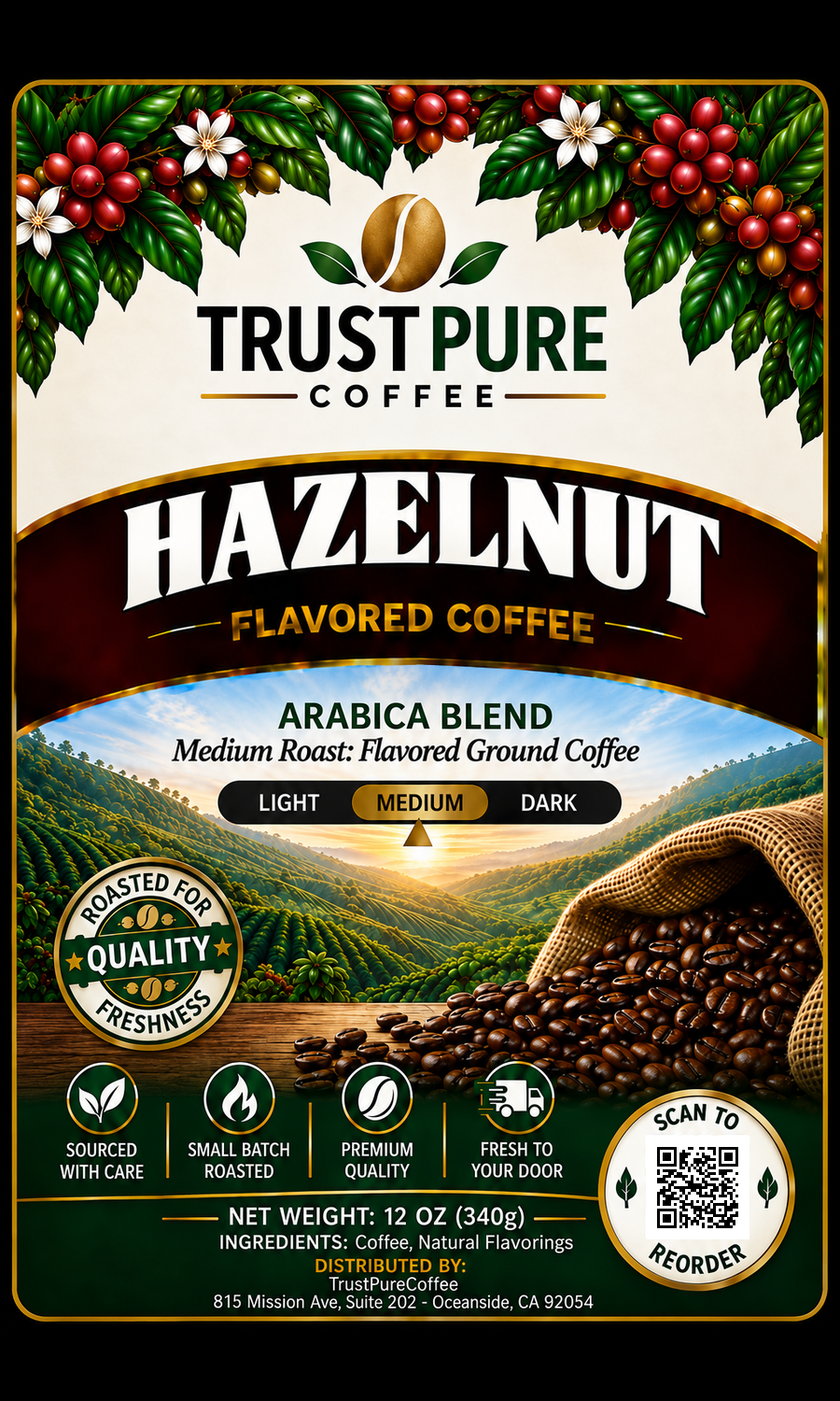 Hazelnut Flavored Coffee | Warm Nutty Smooth Coffee | TrustPureCoffee