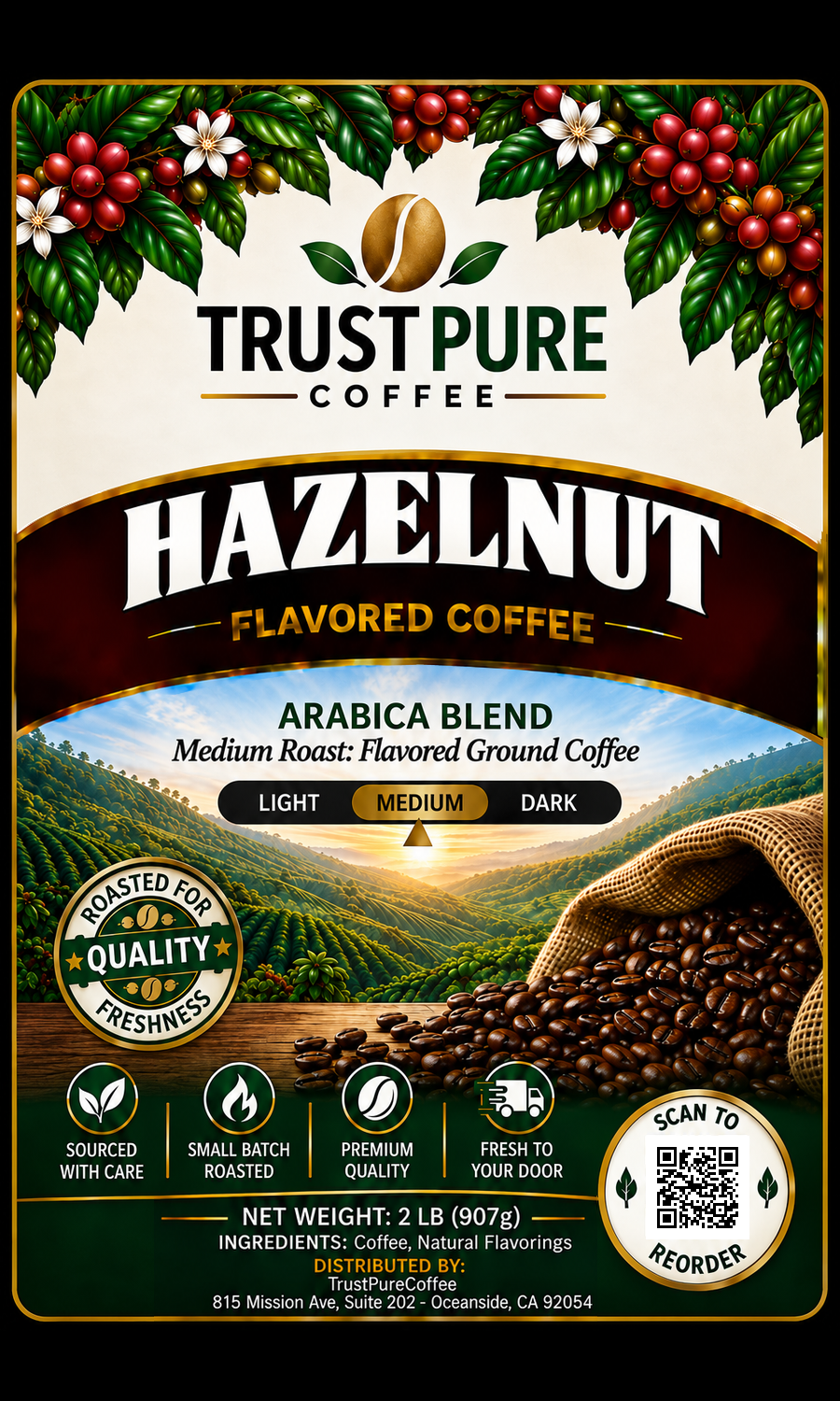 Hazelnut Flavored Coffee | Warm Nutty Smooth Coffee | TrustPureCoffee