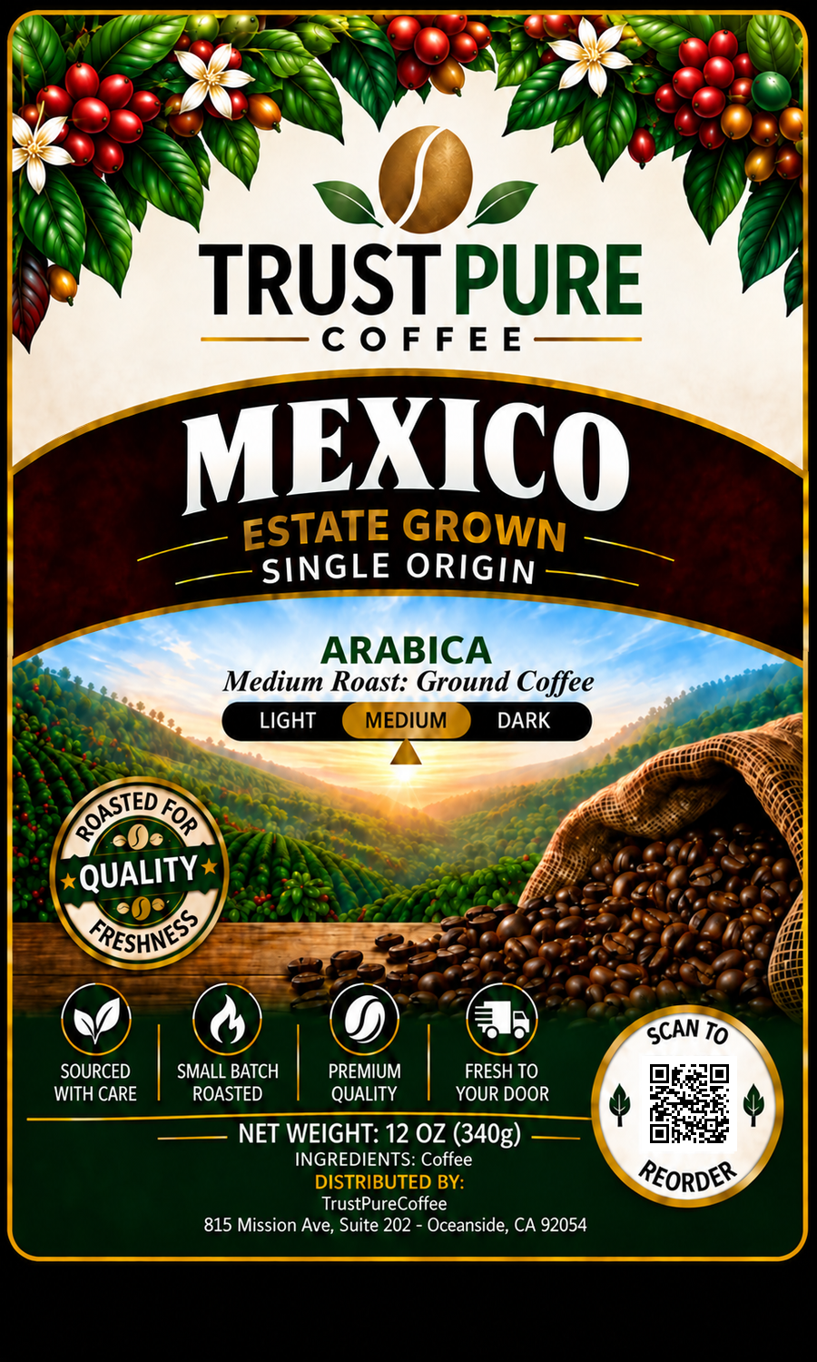 Mexican Coffee | Medium Roast - Single Origin | TrustPureCoffee