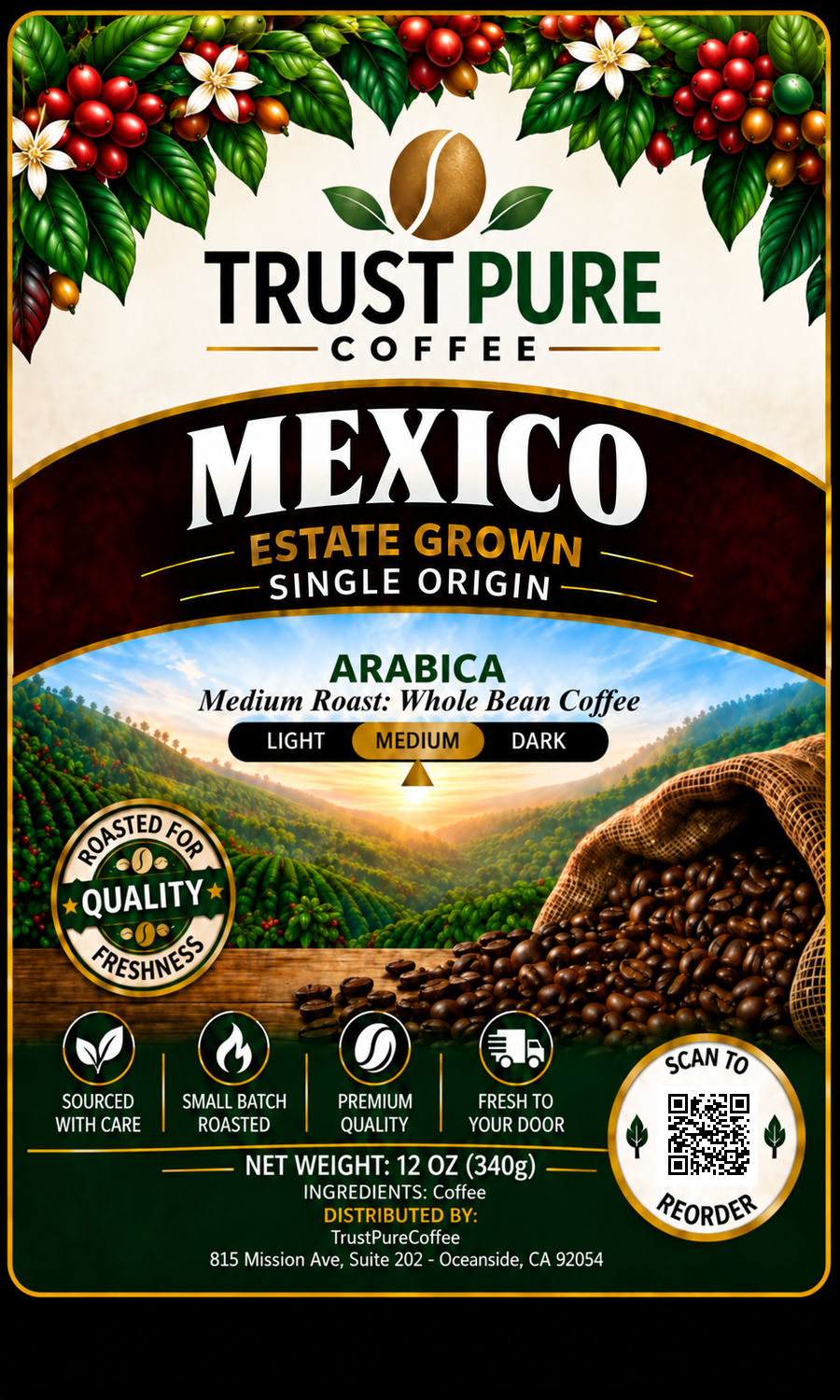Mexican Coffee | Medium Roast - Single Origin | TrustPureCoffee
