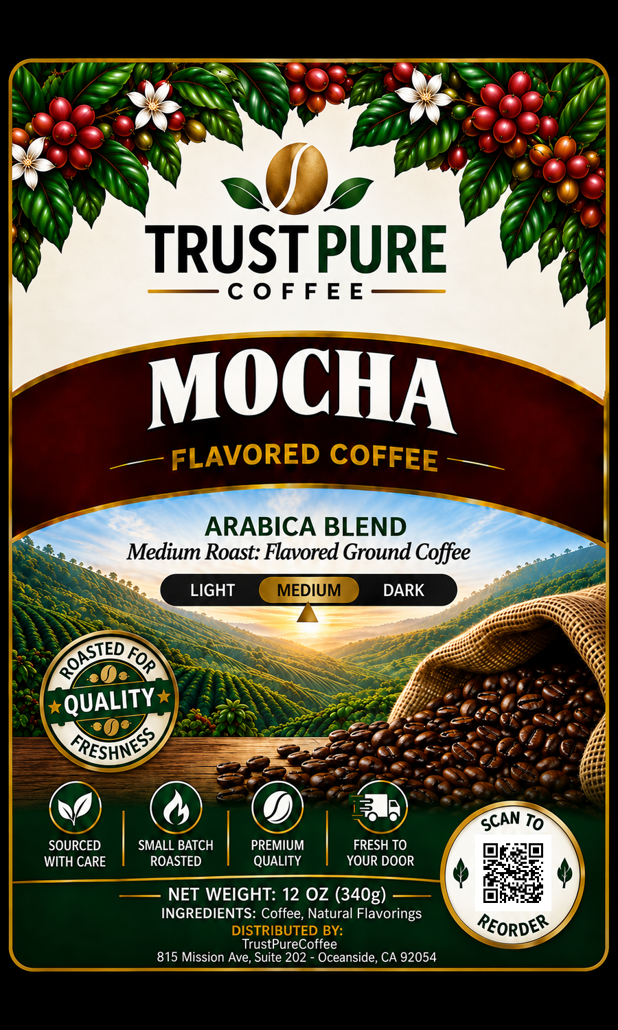 Mocha Flavored Coffee | Rich Chocolaty & Smooth | TrustPureCoffee