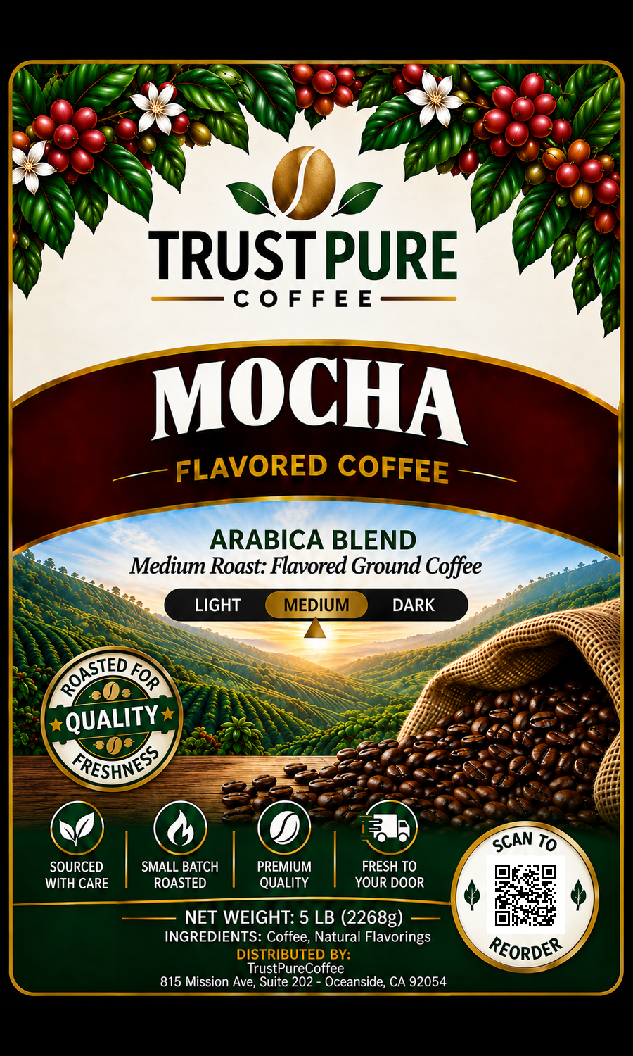 Mocha Flavored Coffee | Rich Chocolaty & Smooth | TrustPureCoffee