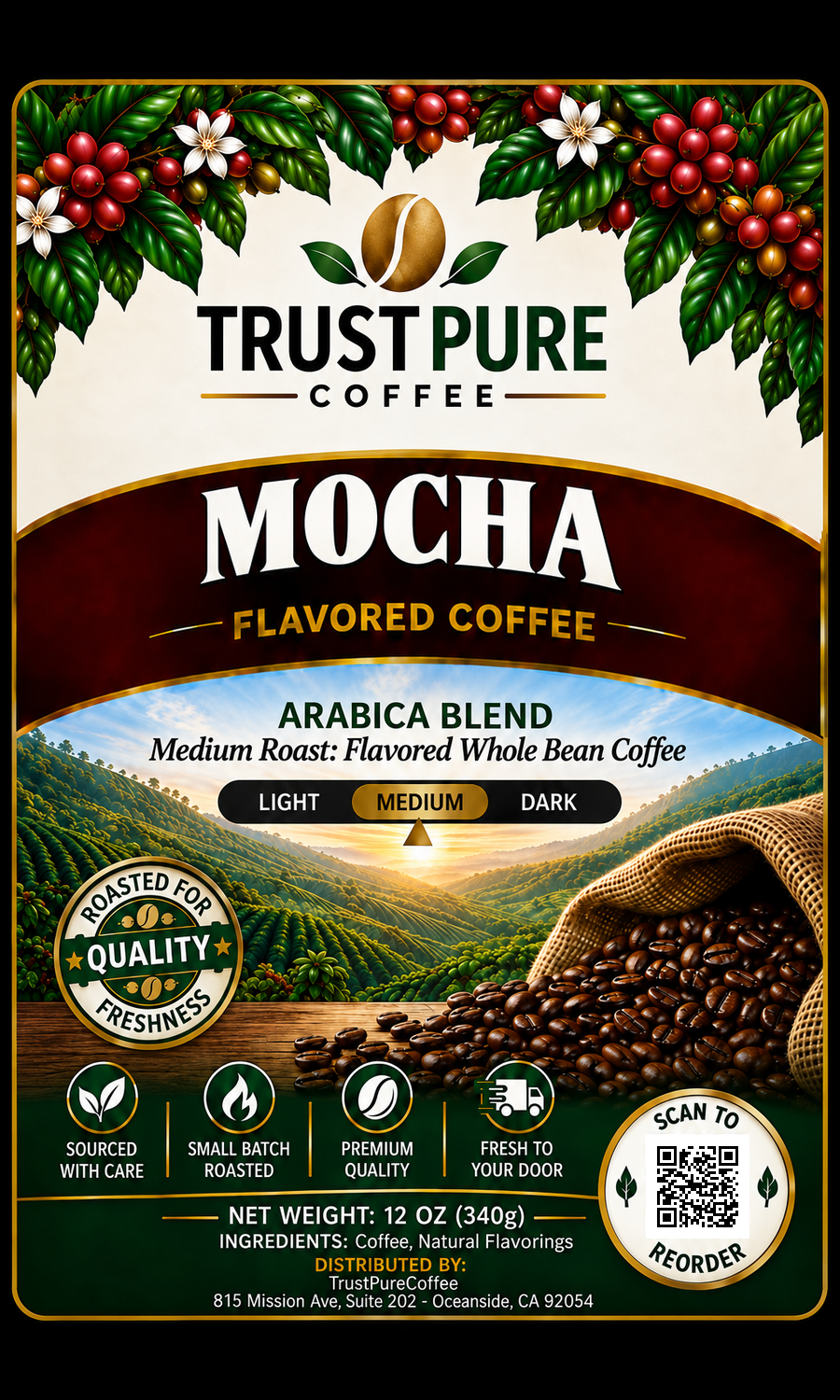 Mocha Flavored Coffee | Rich Chocolaty & Smooth | TrustPureCoffee