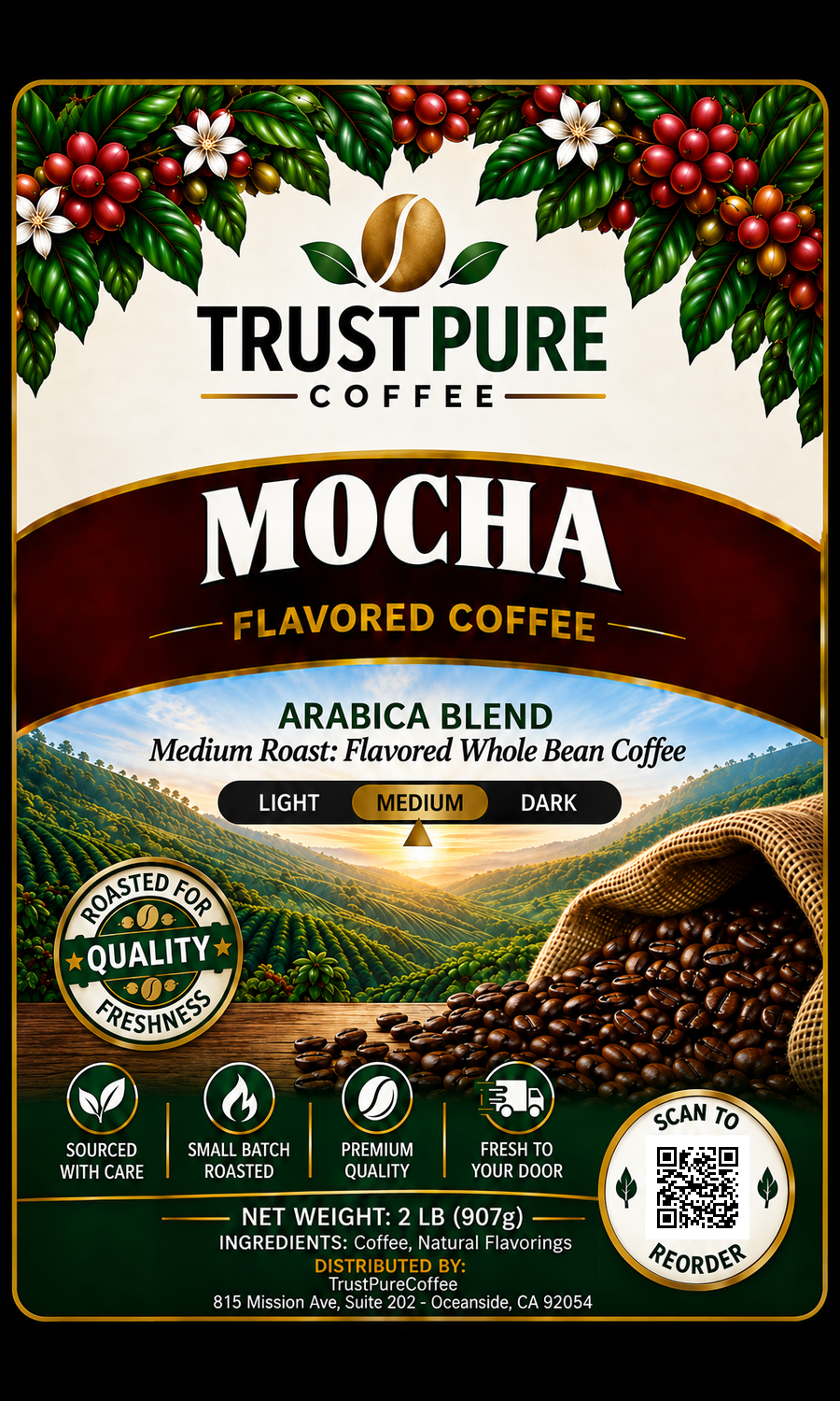 Mocha Flavored Coffee | Rich Chocolaty & Smooth | TrustPureCoffee