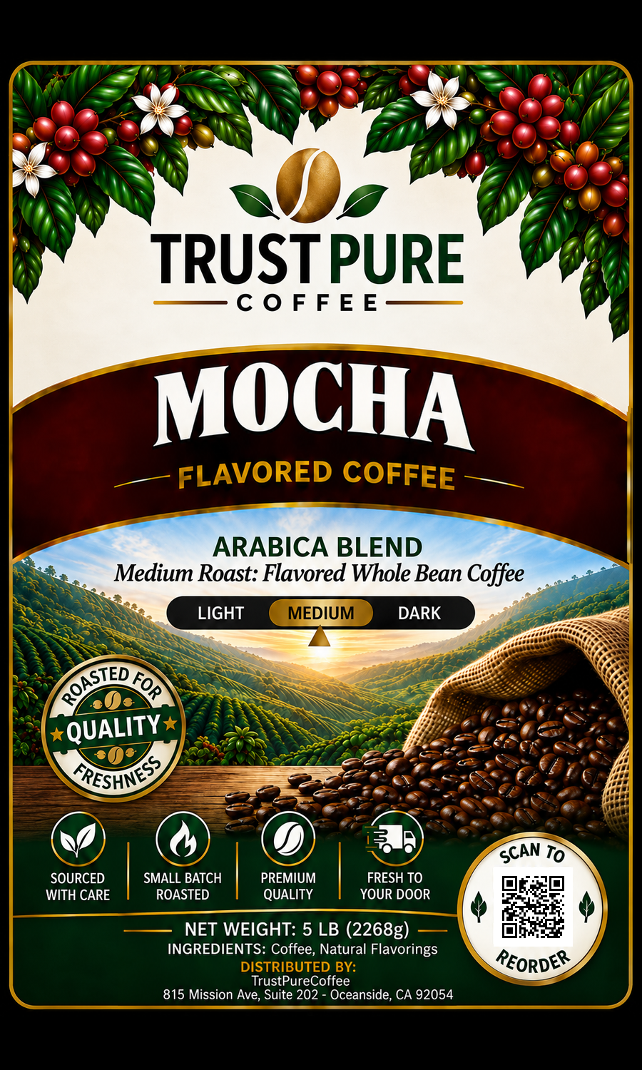 Mocha Flavored Coffee | Rich Chocolaty & Smooth | TrustPureCoffee
