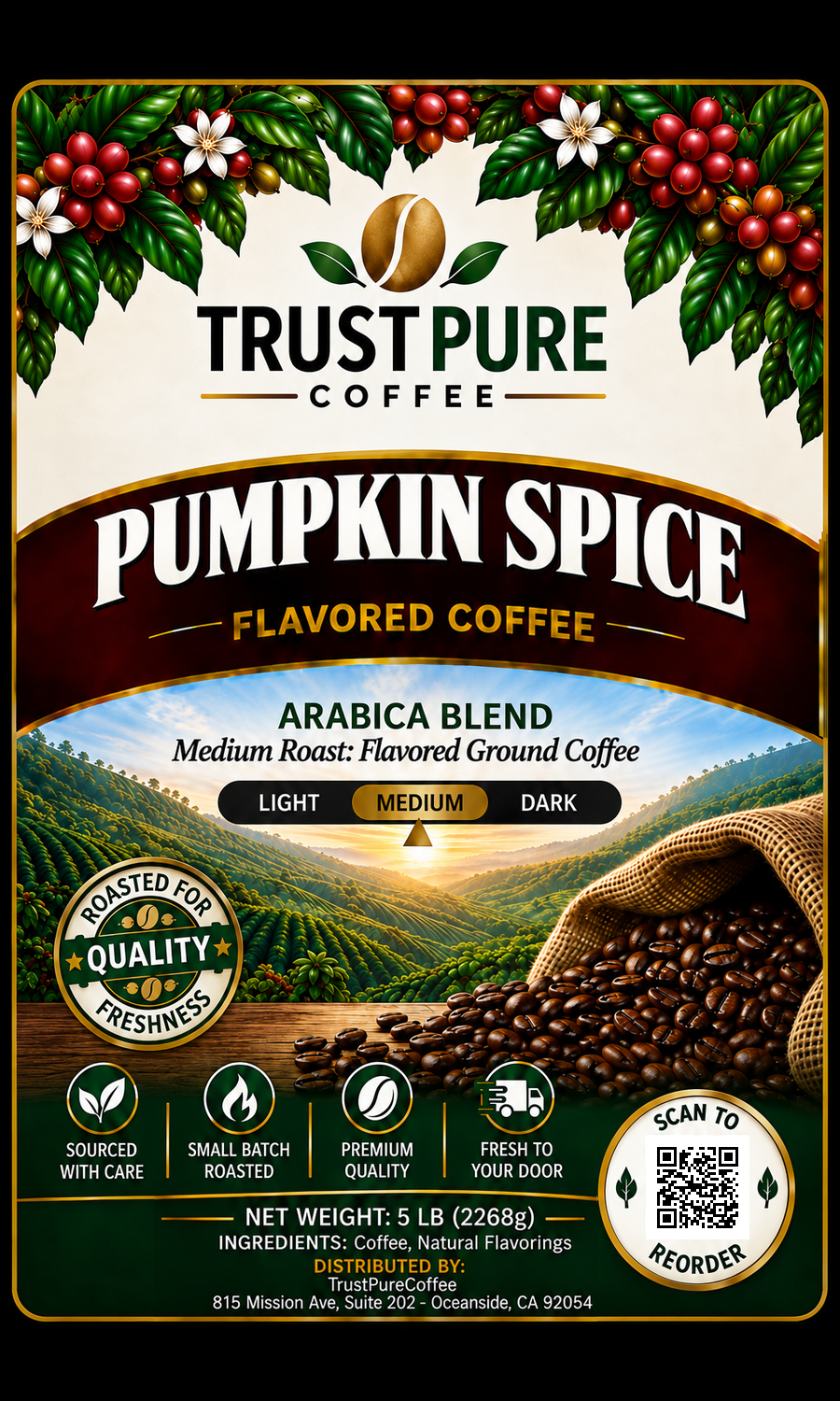 Pumpkin Spice Flavored Coffee | Warm, Spiced & Smooth | TrustPureCoffee