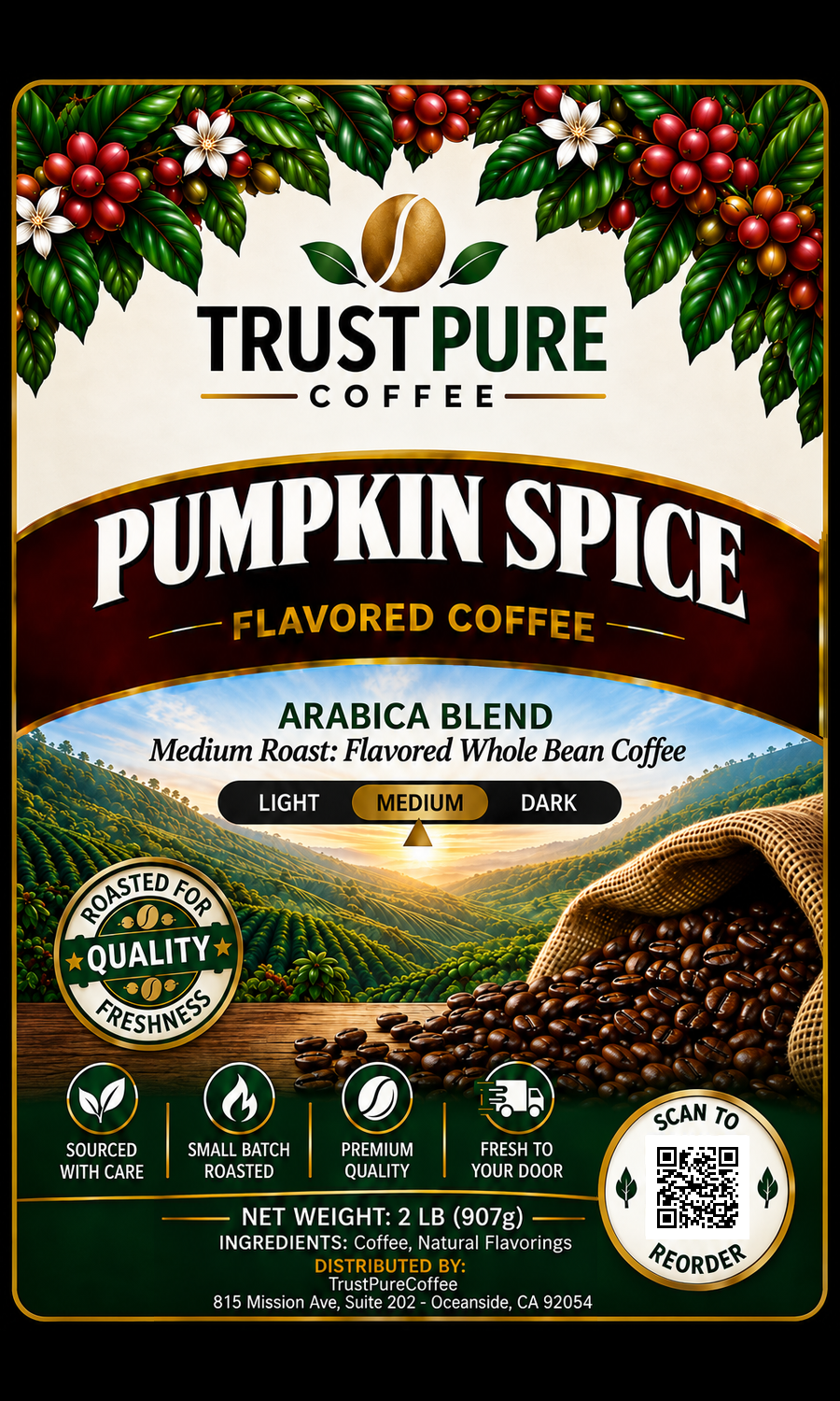 Pumpkin Spice Flavored Coffee | Warm, Spiced & Smooth | TrustPureCoffee