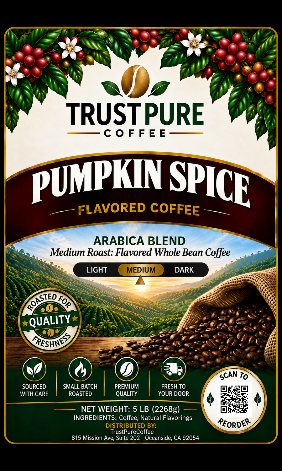 Pumpkin Spice Flavored Coffee | Warm, Spiced & Smooth | TrustPureCoffee