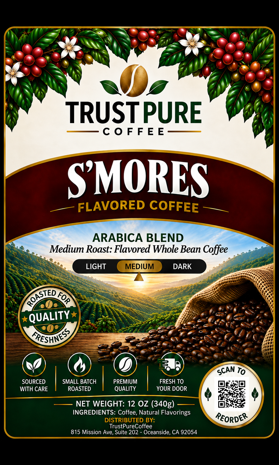 S’mores Flavored Coffee | Rich, Chocolaty & Toasted | TrustPureCoffee