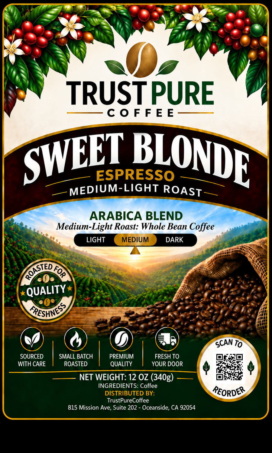 Sweet Espresso Blonde | Blonde Espresso Roast | TrustPureCoffee
