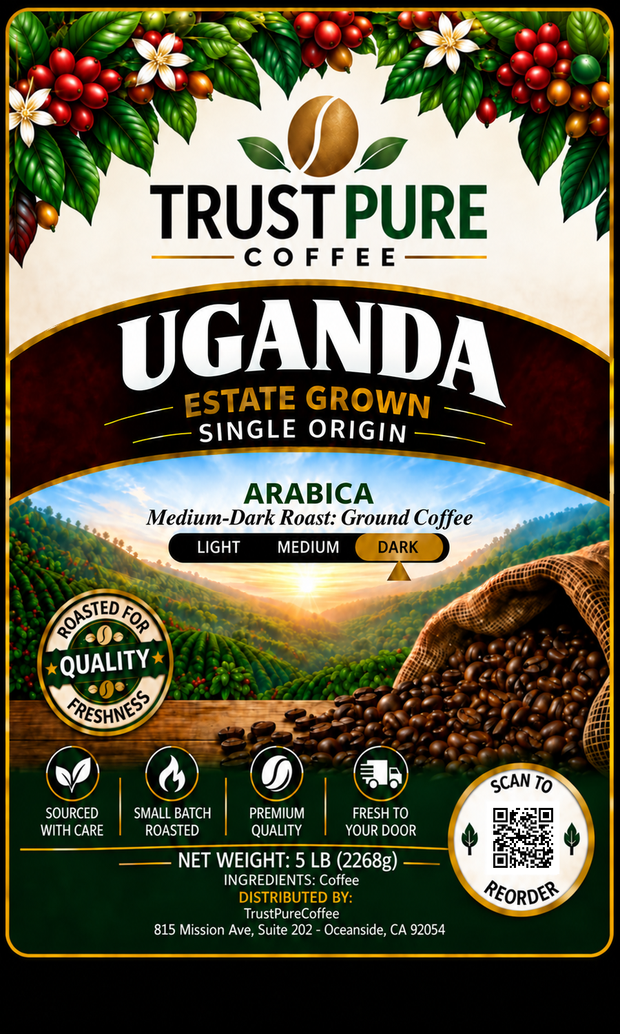 Uganda Coffee | Medium Roast Single Origin | TrustPureCoffee