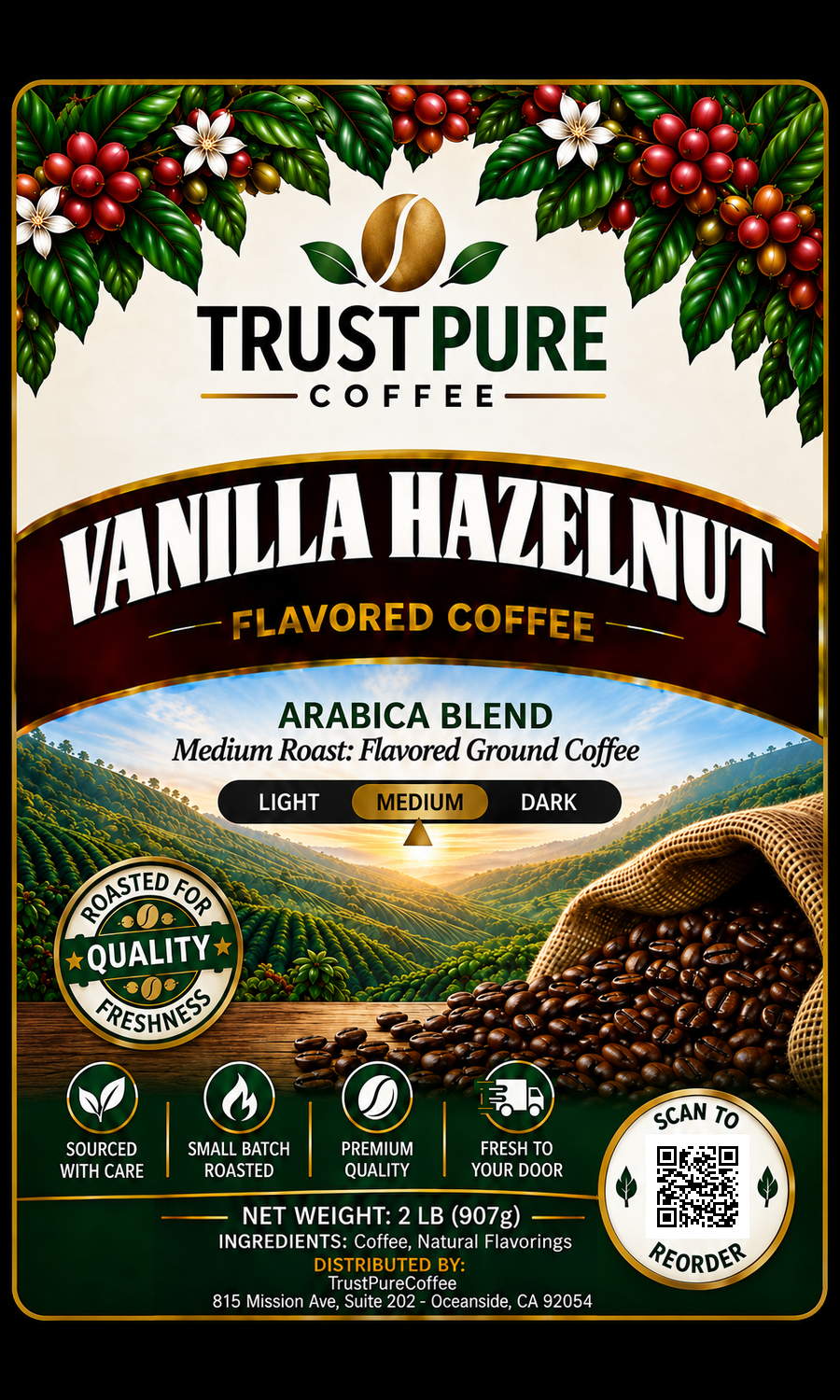 Vanilla Hazelnut Flavored Coffee | Trust Pure Coffee