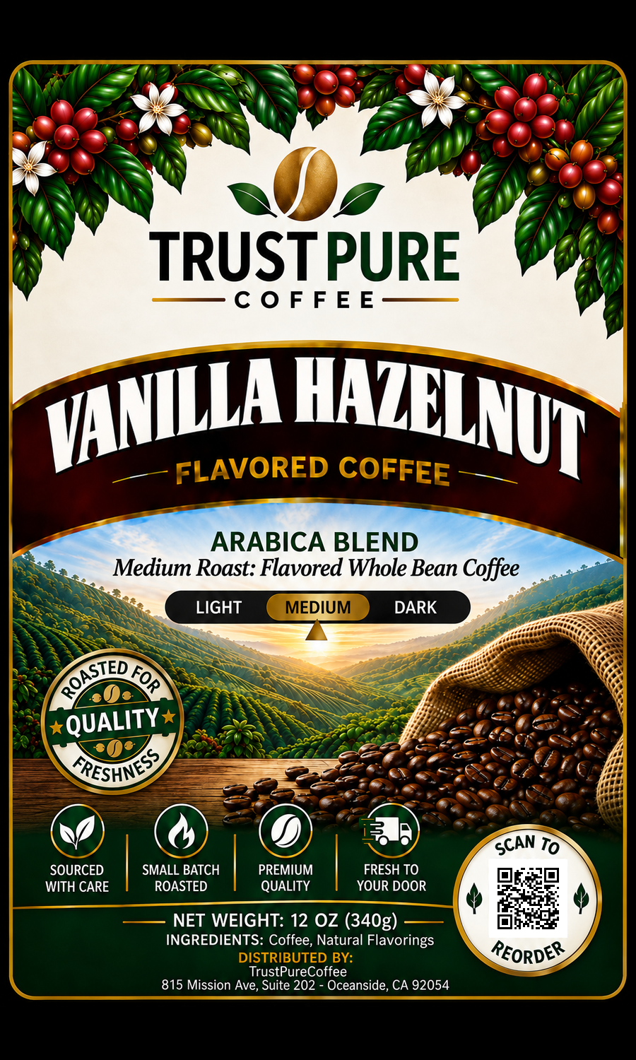Vanilla Hazelnut Flavored Coffee | Trust Pure Coffee