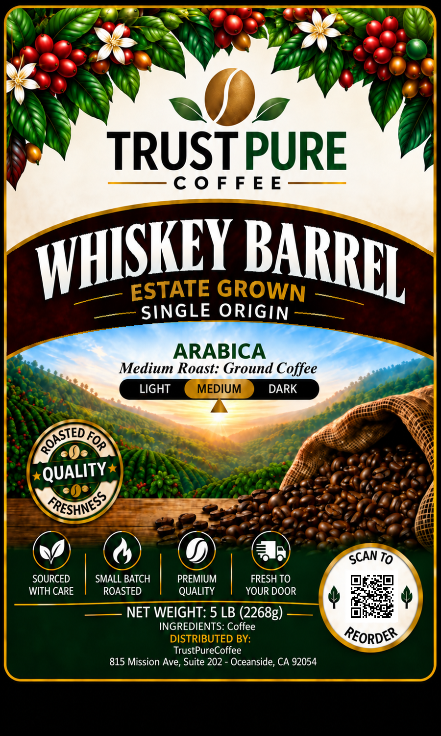 Whiskey Barrel Aged Coffee Guatemala | Specialty Coffee | TrustPureCoffee