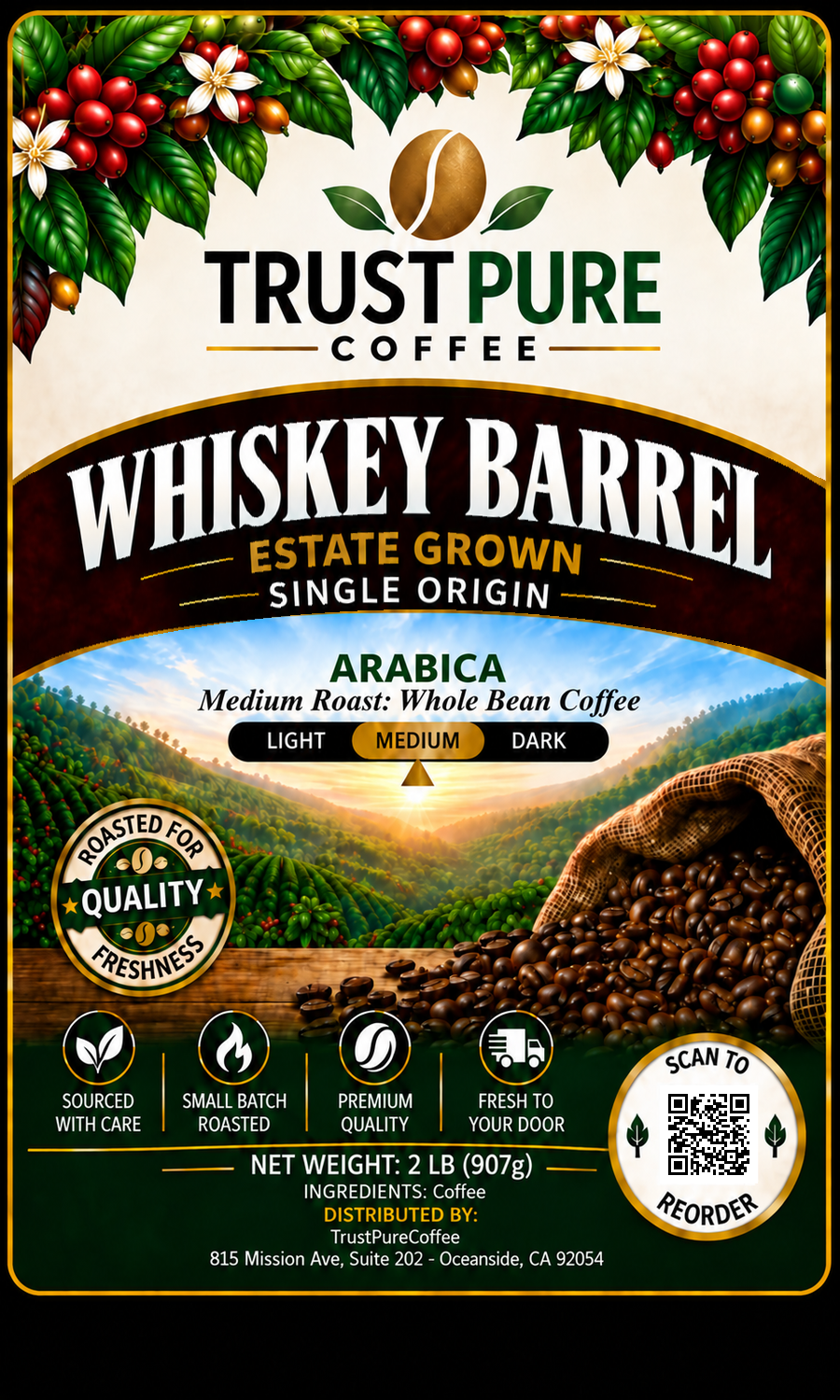 Whiskey Barrel Aged Coffee Guatemala | Specialty Coffee | TrustPureCoffee